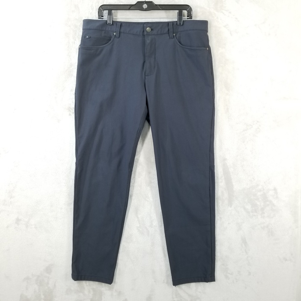 7 Diamonds Infinity Pant Men 36.5 x 29‎ Black Performance Chino 4-Way Stretch